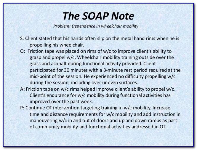 Soap Note Example For Physical Therapy