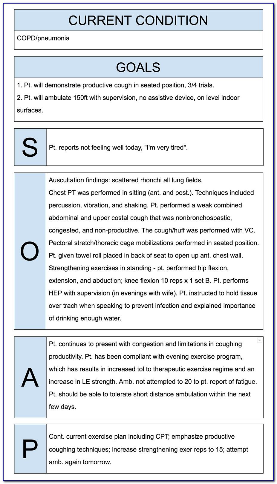Soap Notes Template Physical Therapy