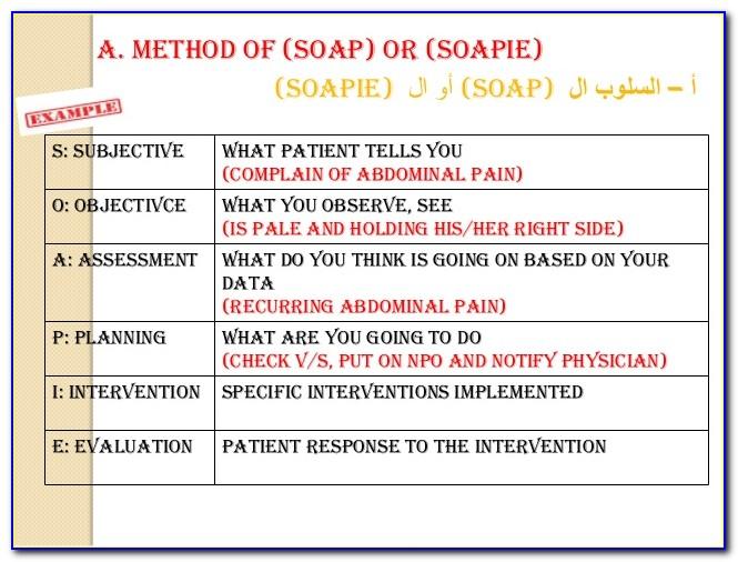 Soapie Nurses Notes Sample