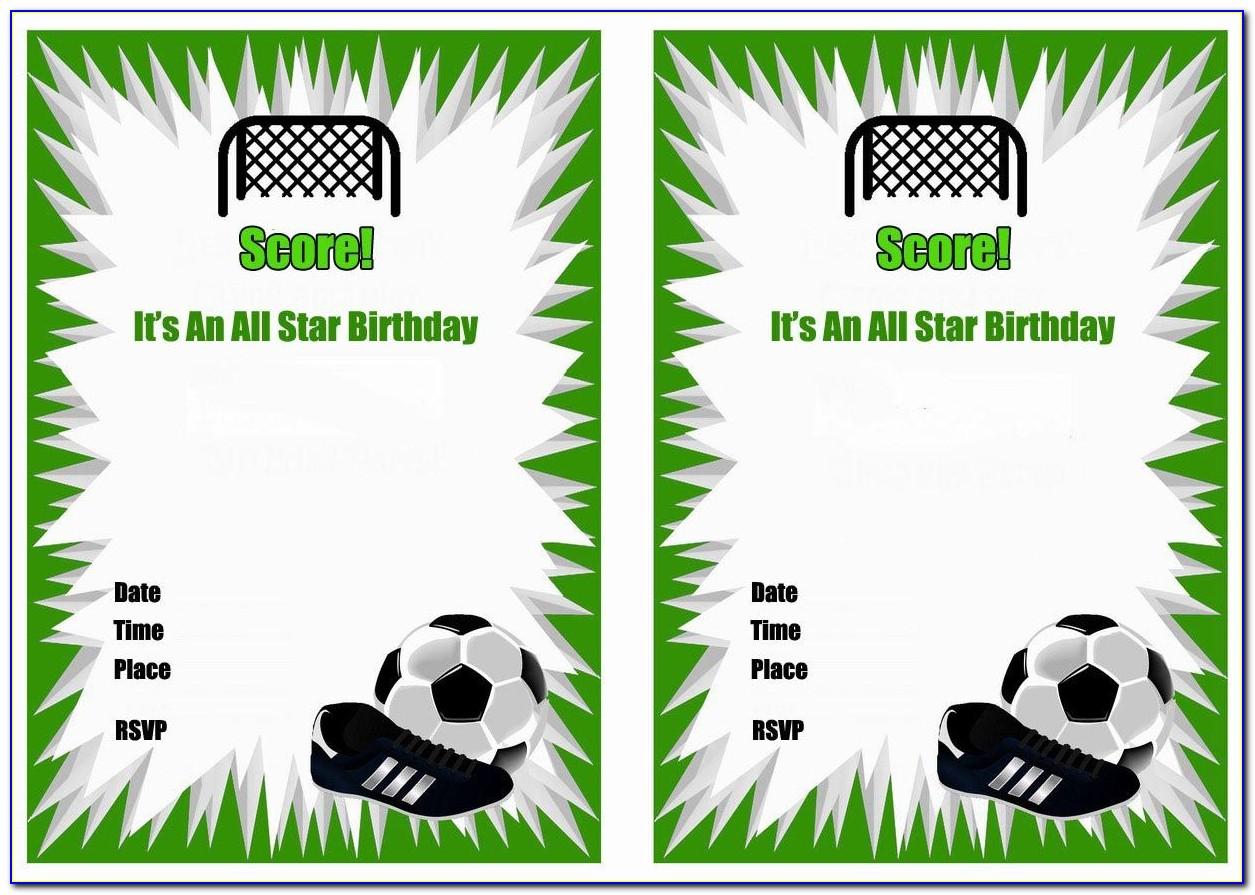 Soccer Birthday Party Invitation Templates Free