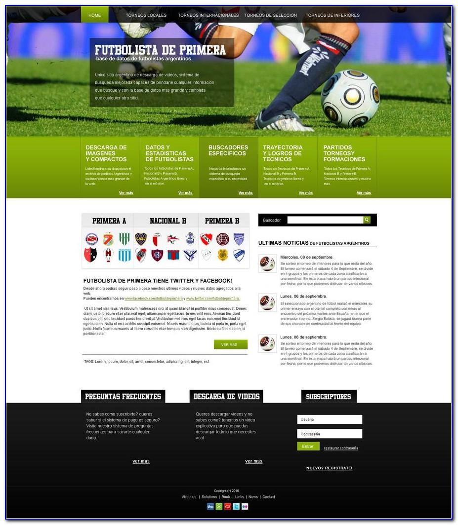 Soccer Club Website Template Free Download