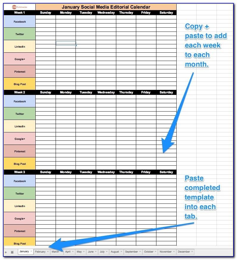 Social Media Editorial Calendar Template Excel