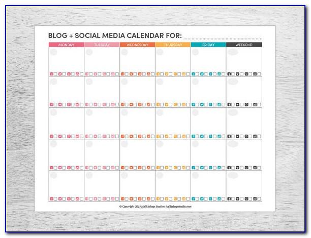 Social Media Editorial Calendar Template Free