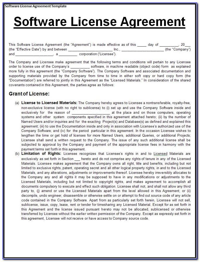 Software Licence Contract Template