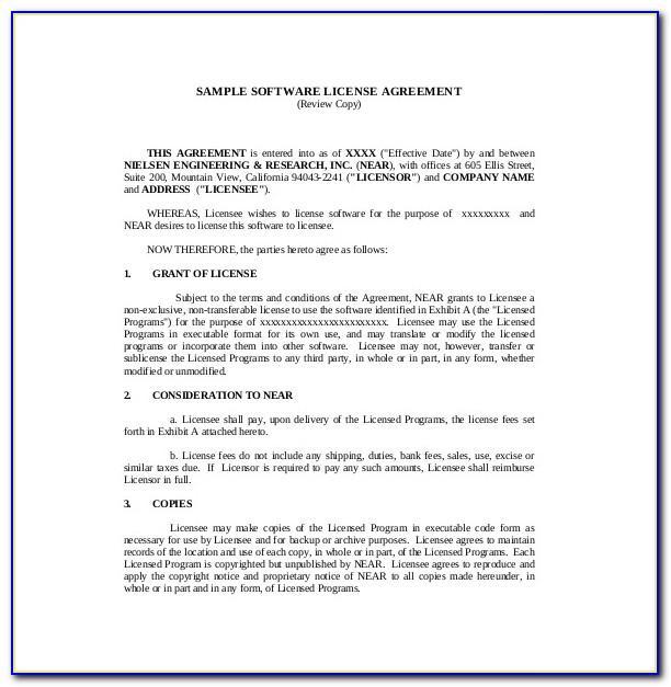Software Licensing Contract Template