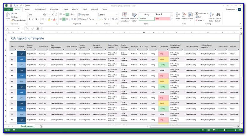 Software Test Plan Example Excel