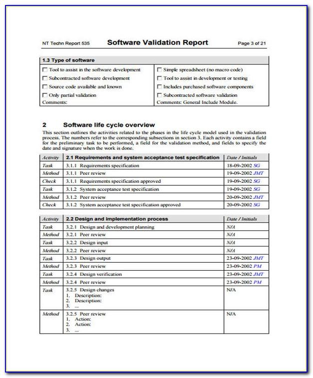 Software Validation Protocol Template
