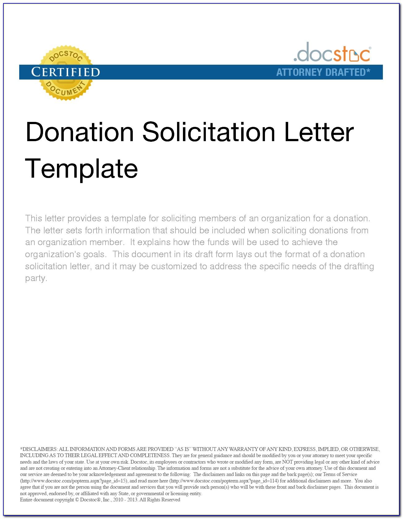 Solicitation Letter For Donations Template