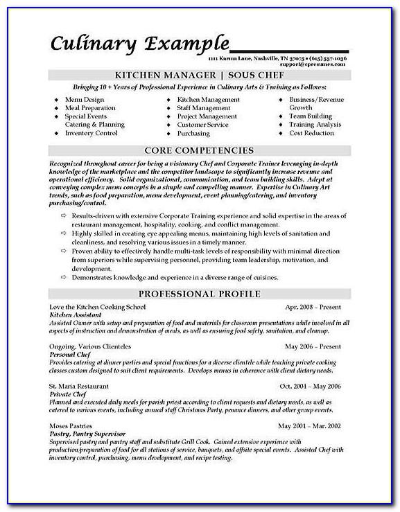 Sous Chef Resume Templates
