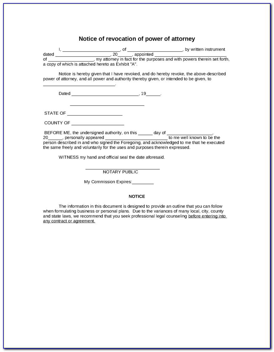 Special Power Of Attorney Form Template