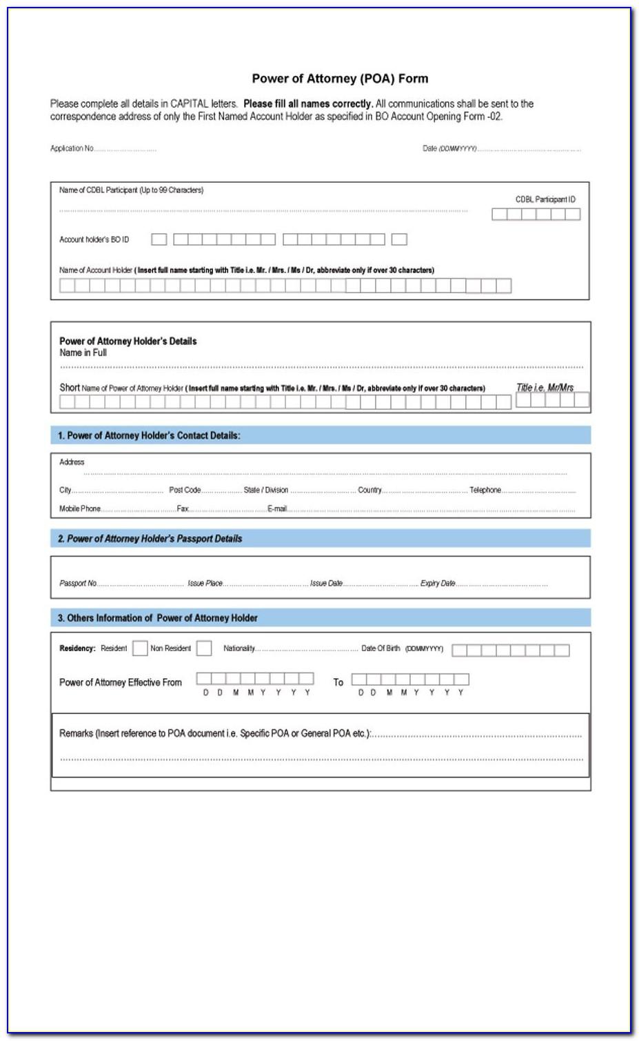 Specific Power Of Attorney Form Free