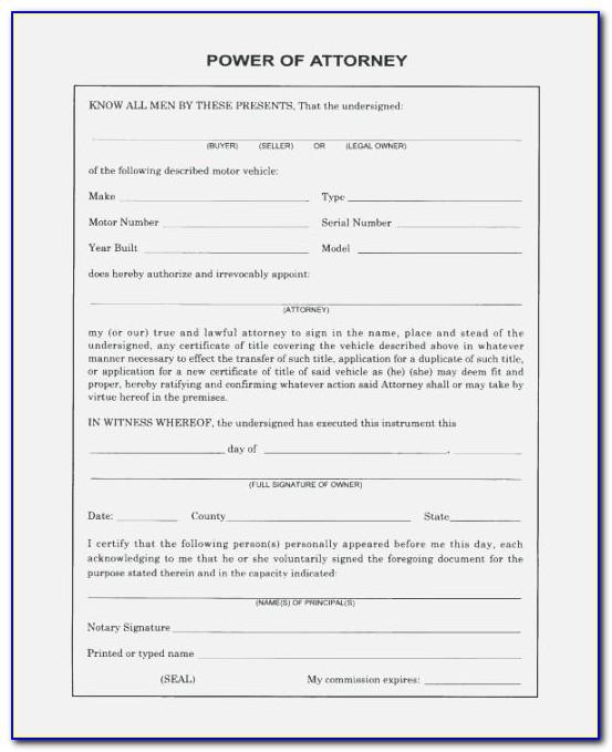 Specific Power Of Attorney Template Free