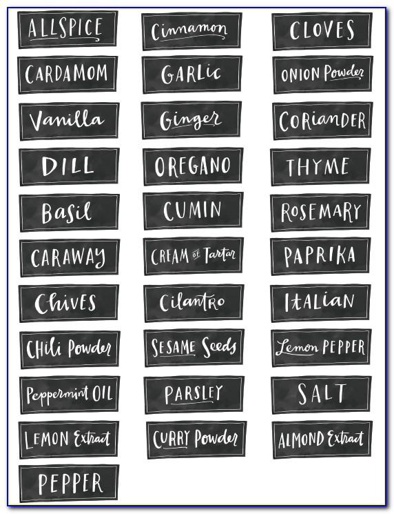Spice Jar Labels To Print Free