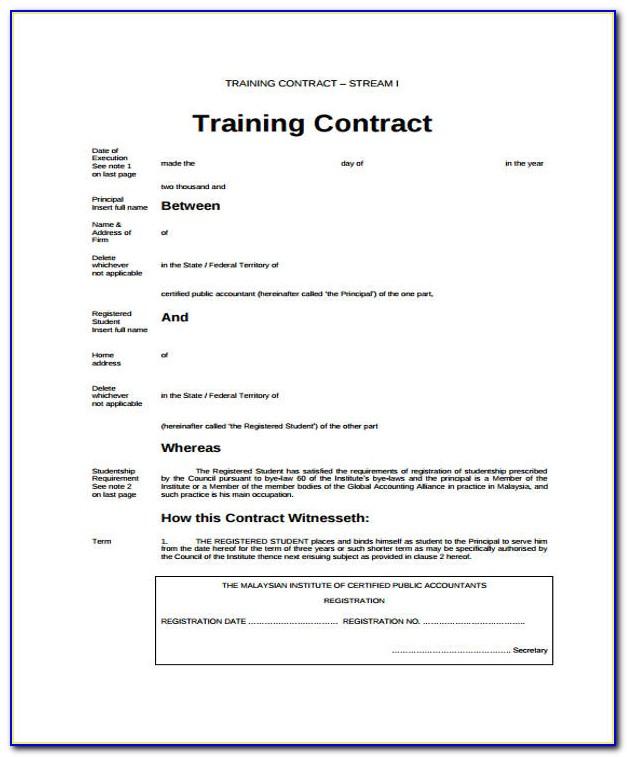 Sports Training Contract Template
