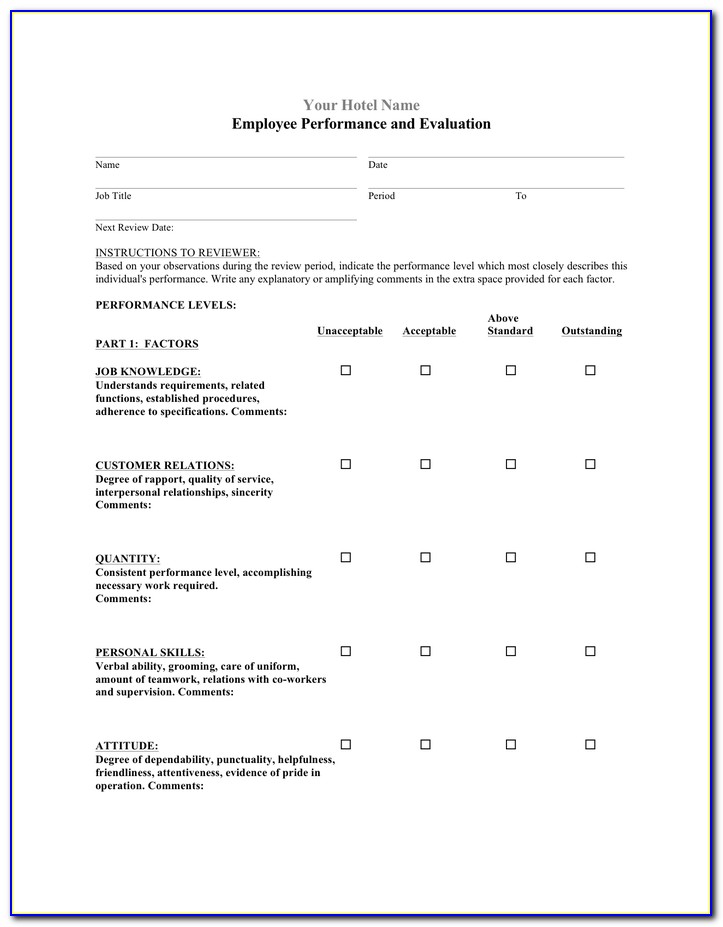 Staff Appraisal Forms Free Download