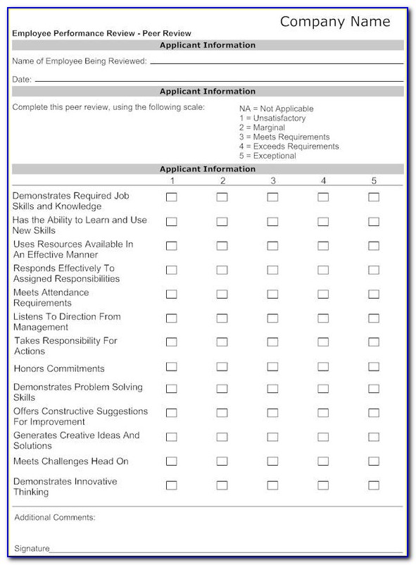 Staff Appraisal Template For Medical Receptionist