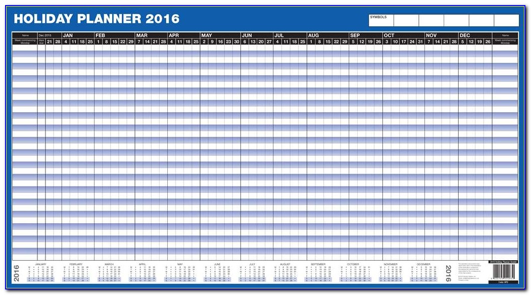 Staff Holiday Planner Template 2016