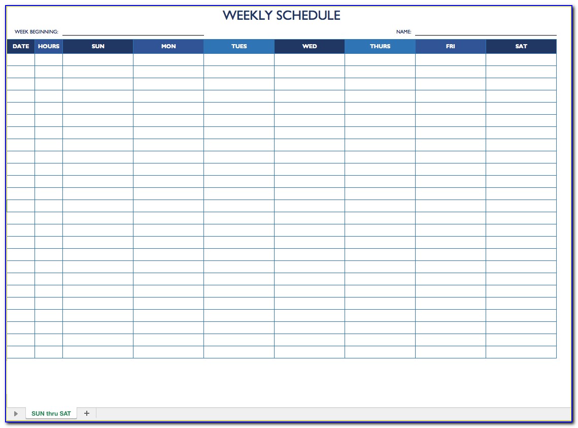 Staff Schedule Template Weekly
