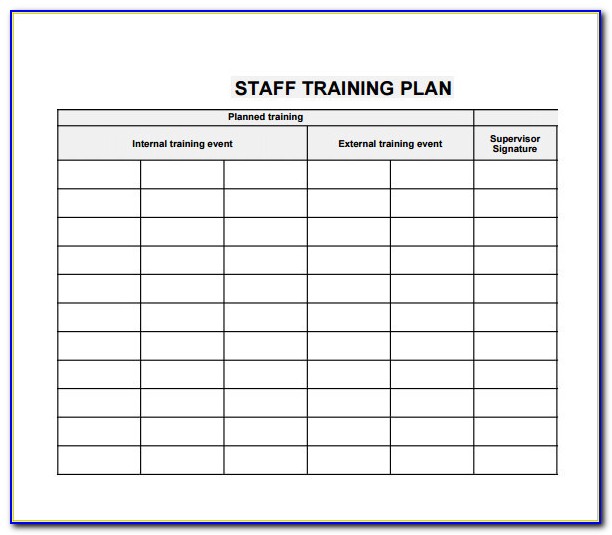 Staff Training Template Excel