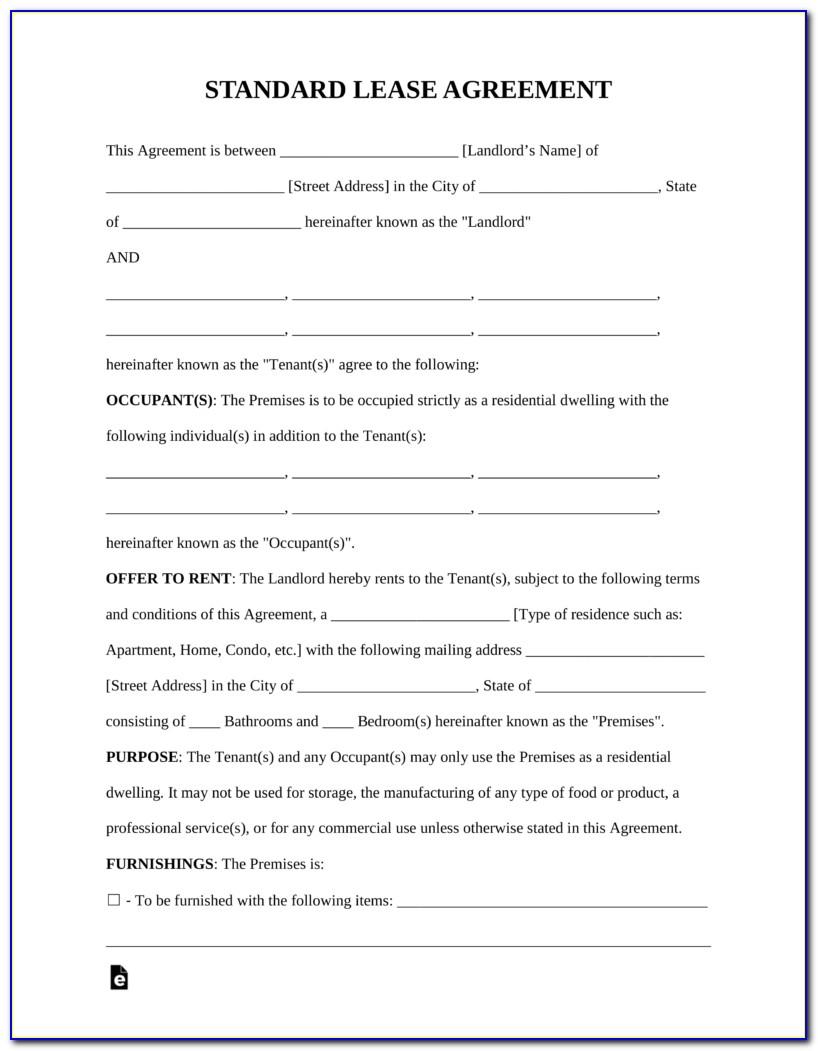 Standard Lease Template Free