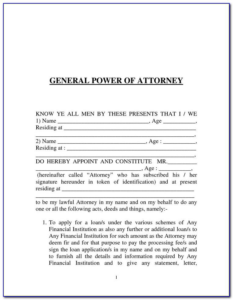 Standard Power Of Attorney Form Maryland