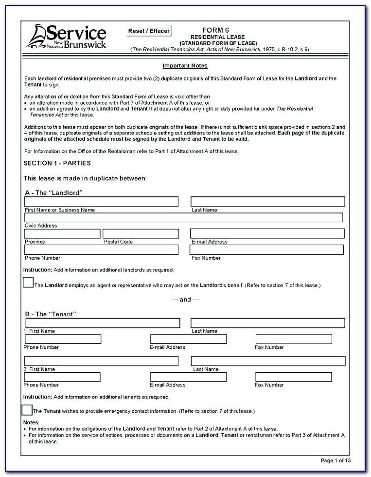 Standard Rental Agreement Format