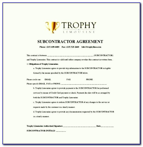 Standard Subcontract Agreement Form
