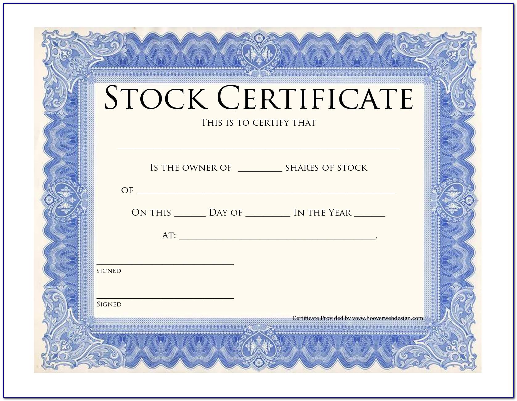 Stock Certificate Border Template Free