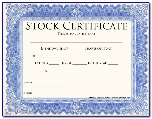 Stock Certificate Template Word Download