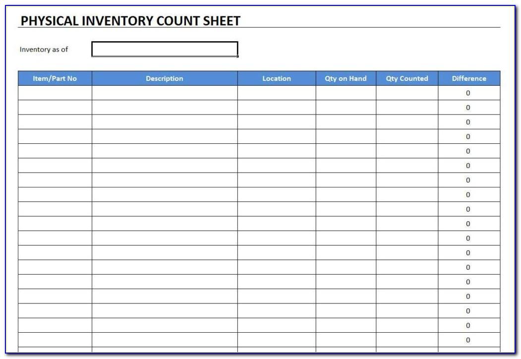 Stock Count Sheet Excel Template