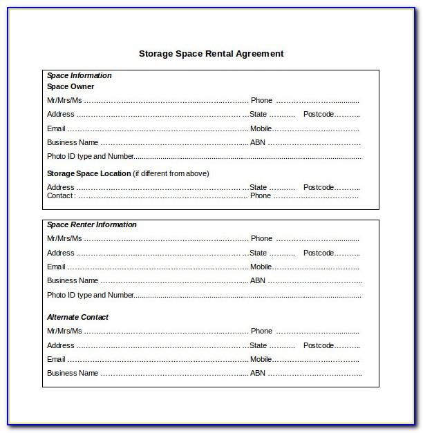 Storage Rental Agreement Form