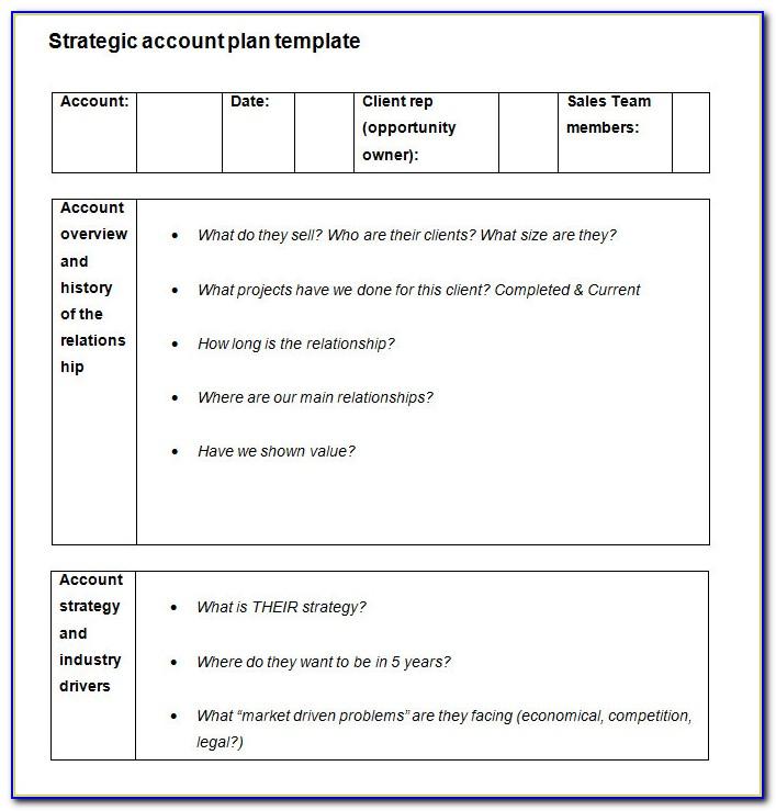 Strategic Account Plan Template Download