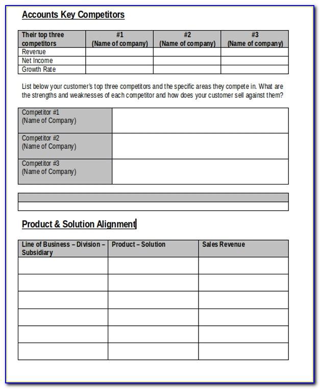 Strategic Account Plan Template Excel