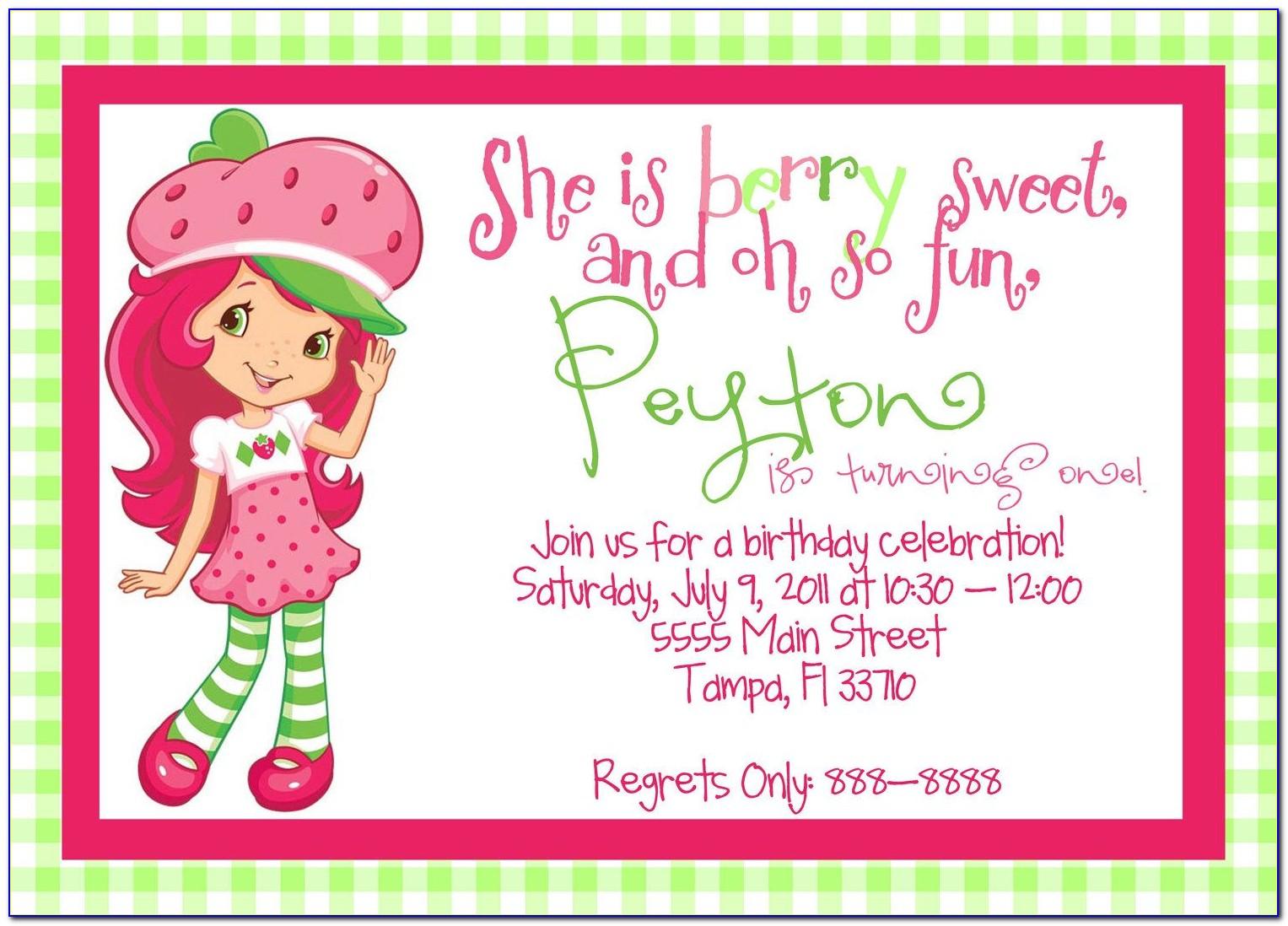 Strawberry Shortcake Invitations Template Free