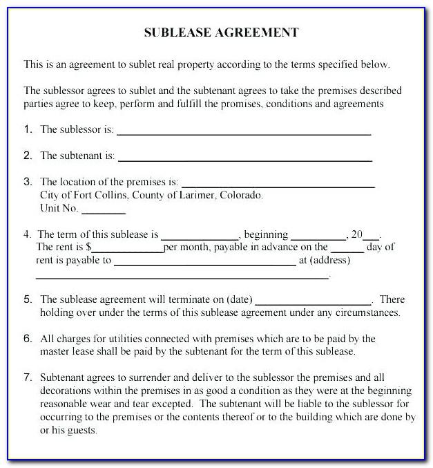 Sublet Contract Template Netherlands