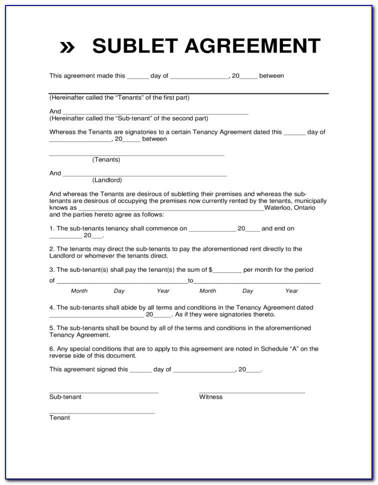 Sublet Lease Agreement Template Nj
