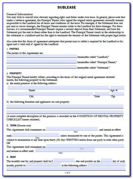 Subletting Agreement Template Victoria