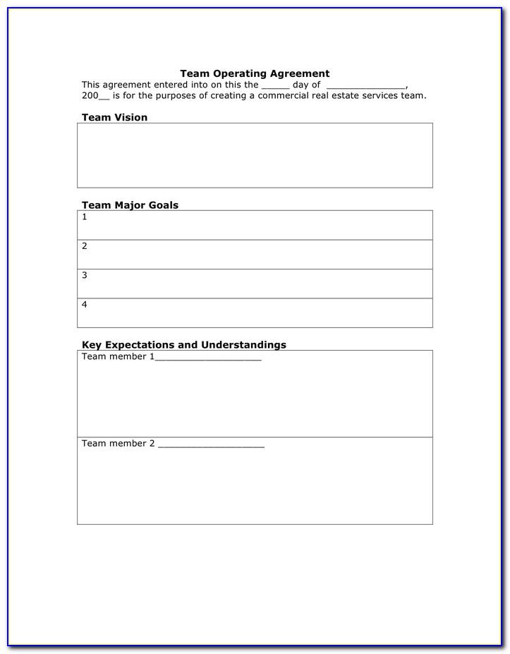 Team Operating Agreement Template Word