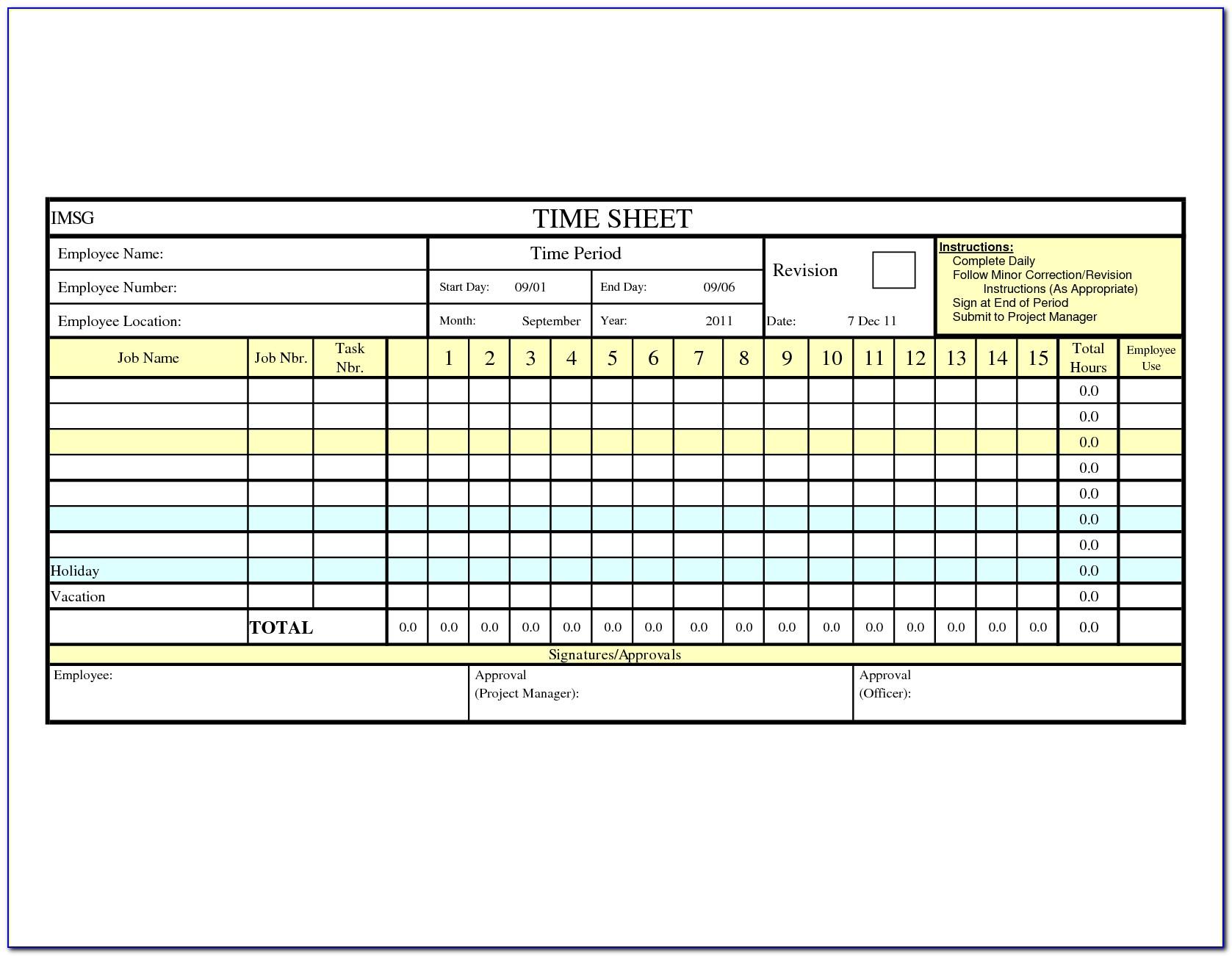 Template For Microsoft Excel