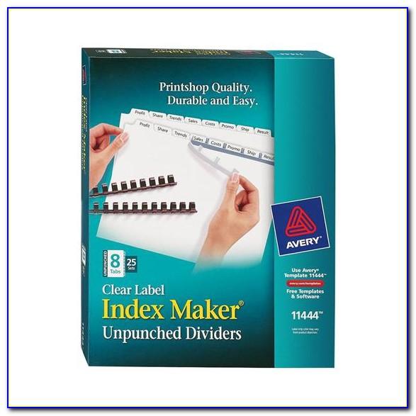 Avery Index Maker Clear Label Dividers 8 Tab Template 11437