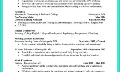Certified Nursing Assistant Resume Template