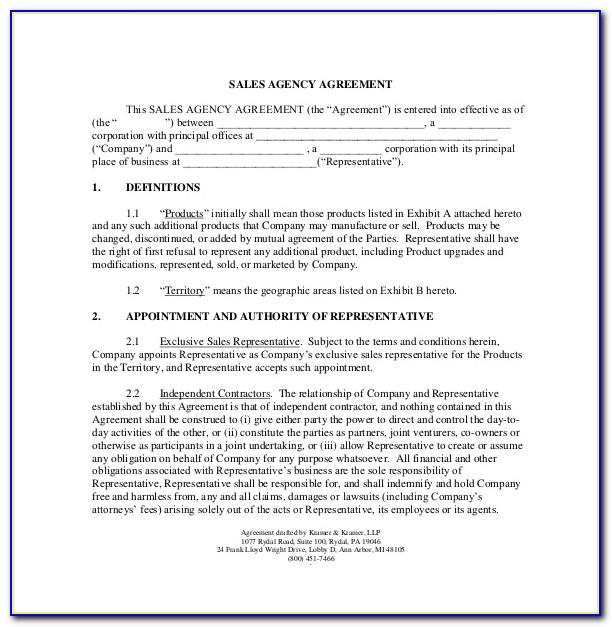 Commision Sales Agreement Template Free