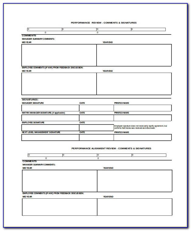 Employee Evaluation Form Template Excel