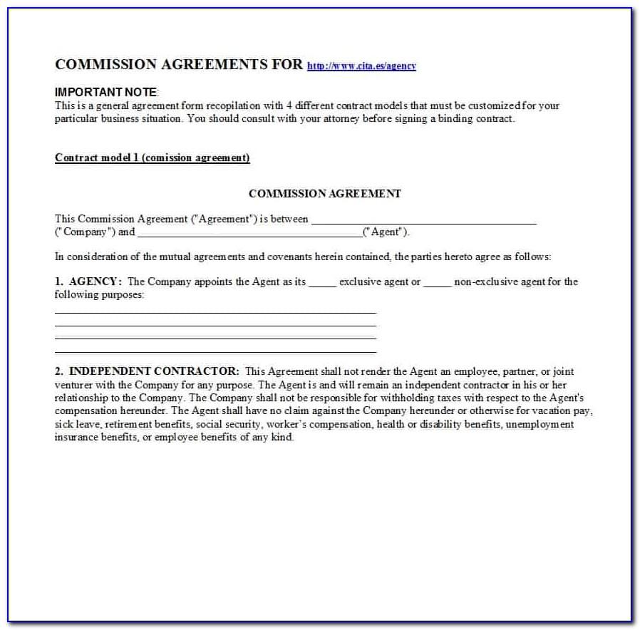 Employee Sales Commission Agreement Template Uk