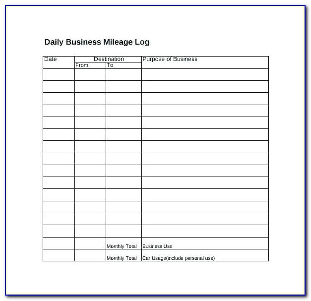 Excel Mileage Log Template For Self Employed