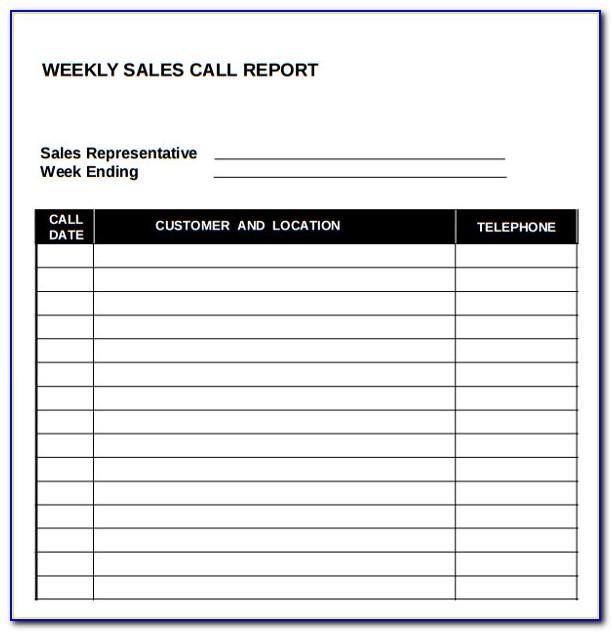 Free Daily Sales Call Report Template In Excel