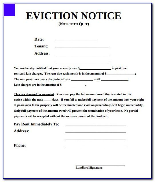 Free Printable Eviction Notice Template Florida