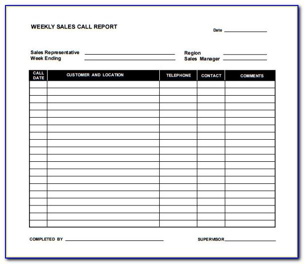 Free Sales Call Report Template Microsoft Word