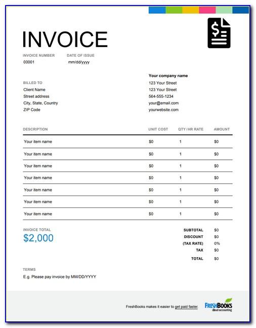 Invoice Form For Services Rendered