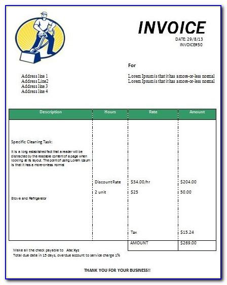 Invoice Template For Professional Services Rendered